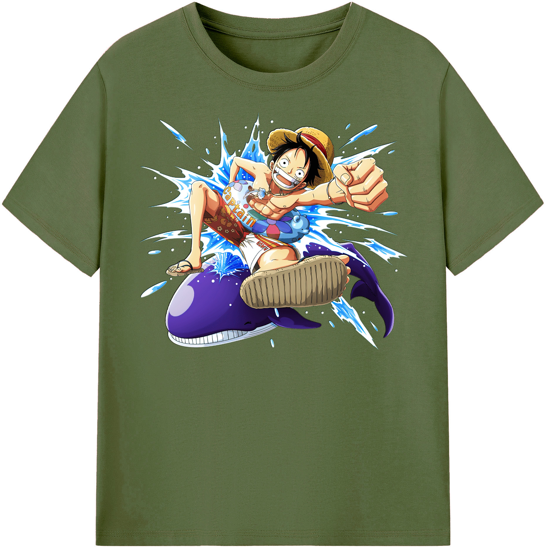ワンピース モンキー・D・ルフィ ONE PIECE Monkey D. Luffy 綿100％半袖Tシャツ（フロントプリント）